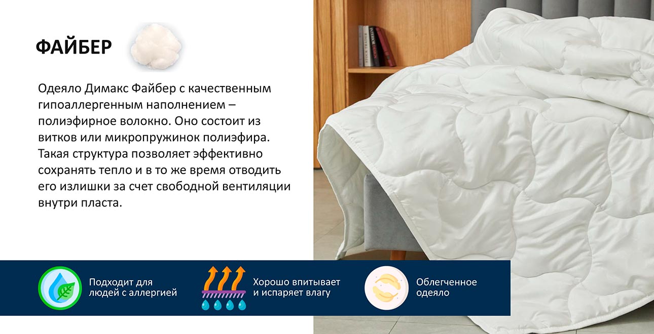 характеристики одеяла Димакс Файбер зима