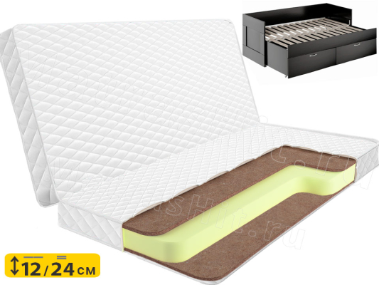 Складной матрас Lonax Roll Cocos Mini Eco 3 для раздвижной кровати